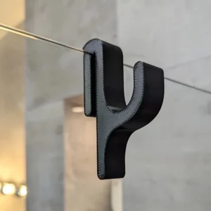 3D Shower Door Towel Hook 8mm Glass Bathroom Clothes Robe Hanger No Drill