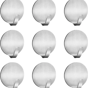 Round Bathroom Towel Self Adhesive Wall Hanging Hooks for Office & Home - 6 Hook
