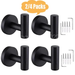 2/4 Packs Wall Mount Towel Holder for Bathroom, Stainless Steel Door Hanger Hook