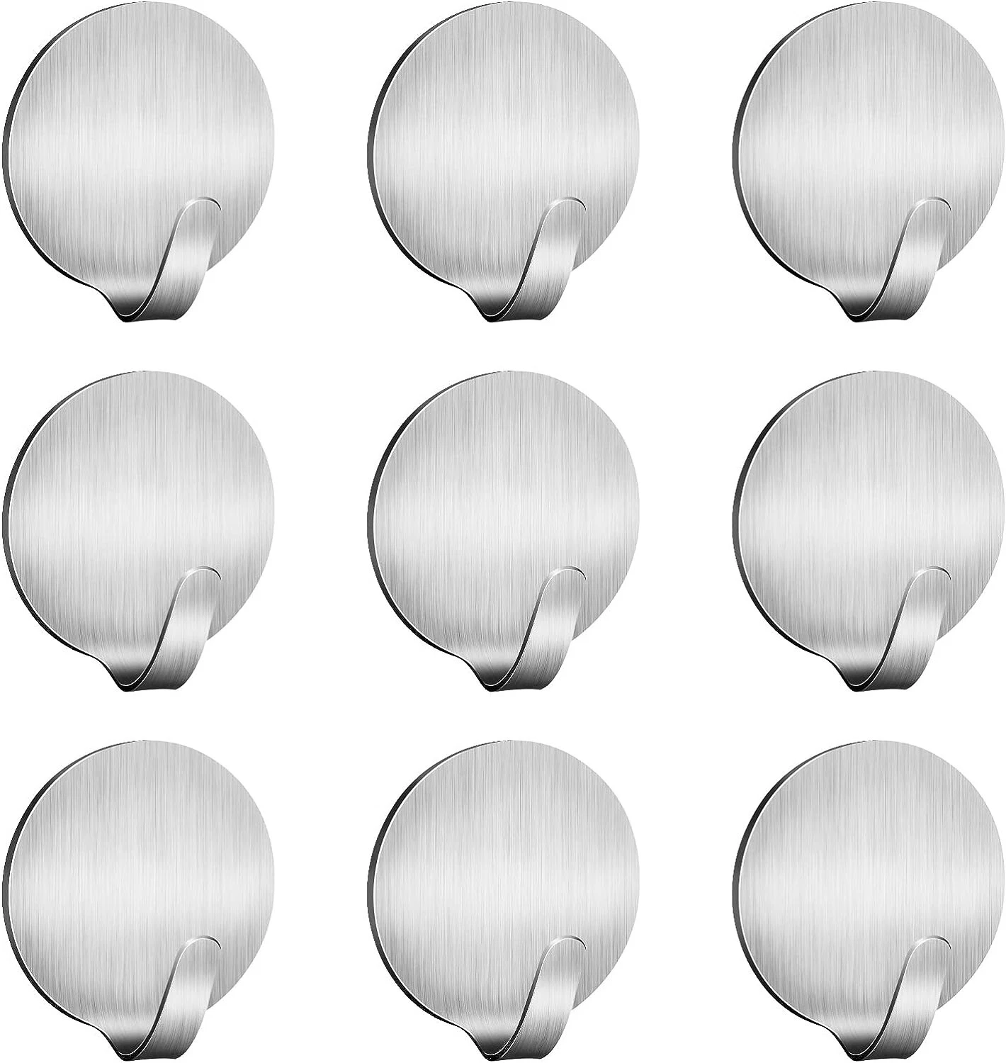 Round Bathroom Towel Self Adhesive Wall Hanging Hooks for Office & Home - 6 Hook